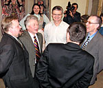 Руководителю департамента национальной политики Минкультнаца РК Евгению Рожкину (крайний слева), возможно, больше не придется плясать в финно-угорском центре. Фото Кирилла Затрутина